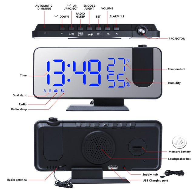 DigiClock™  - LED Digital Projection Clock